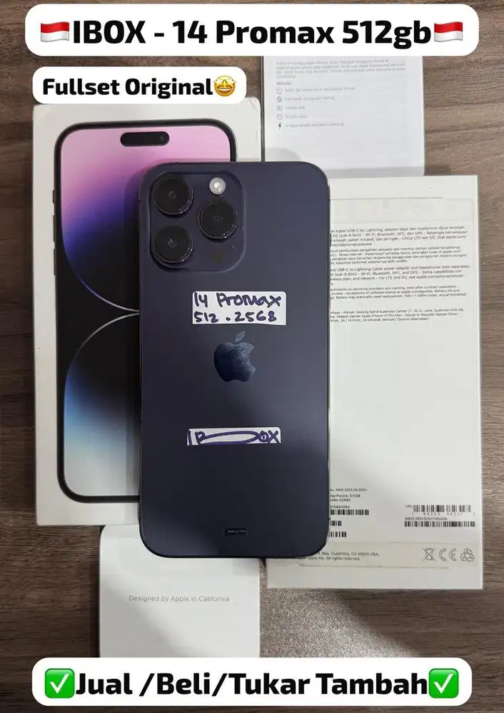 Iphone 14 Promax 512 Deep Purple IBOX bisa Cicilan 0% dan Tukar Tambah