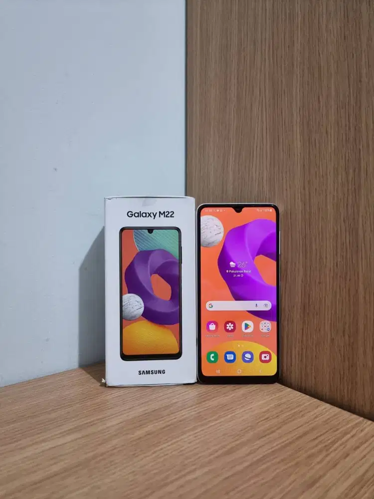 Samsung Galaxy M22 SEIN 6/128 Fullset 6GB 128GB Mantap