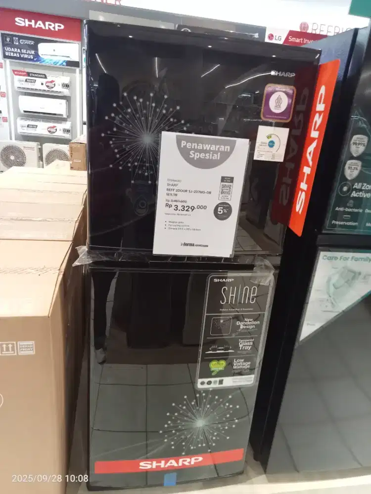 SHARP REFF 2 DOOR SJ_237MG_DB 187LTR