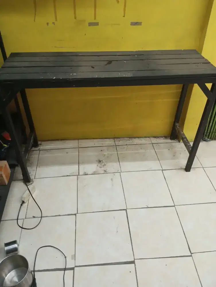 Meja kaki besi uk 120x40cm T 72cm