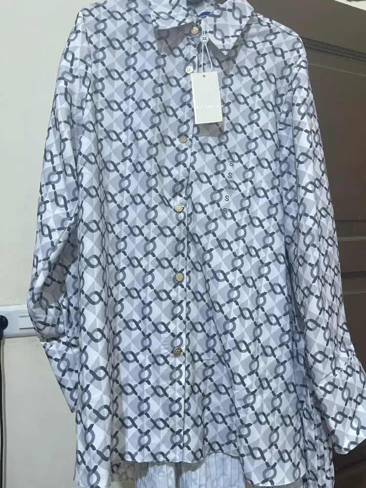 Monogram Pleated Shirt KLamby Wearing Klamby