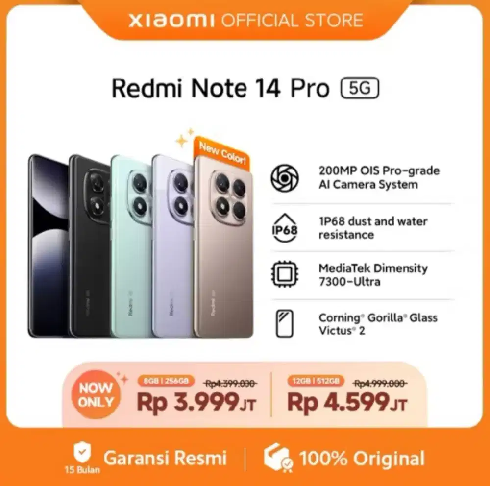 PROMO REDMI NOTE 14 PRO 5G MURAH PROMO REDMI NOTE 14 PRO 5G MURAH