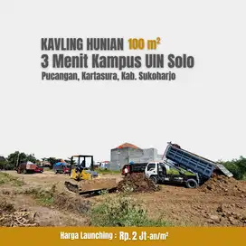STRATEGIS Tanah Dijual 3 Menit Kampus UIN Solo, SHM