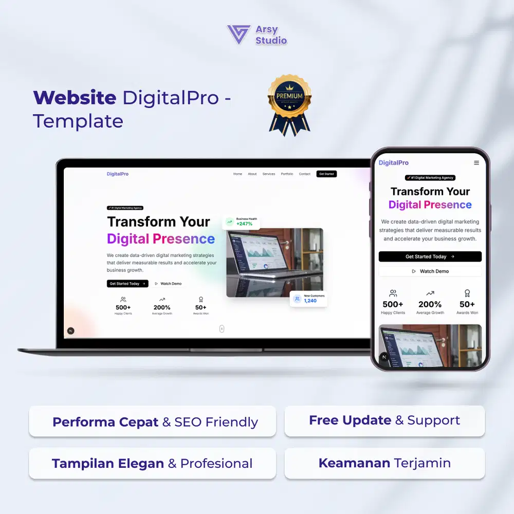 WEBSITE PROFESIONAL BERGARANSI & SEO FRIENDLY - GRATIS HOSTING DOMAIN
