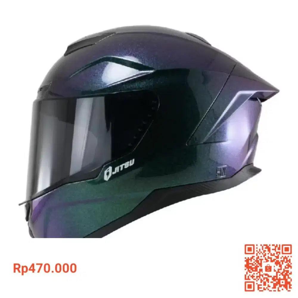Helm full face jitsu black glossy