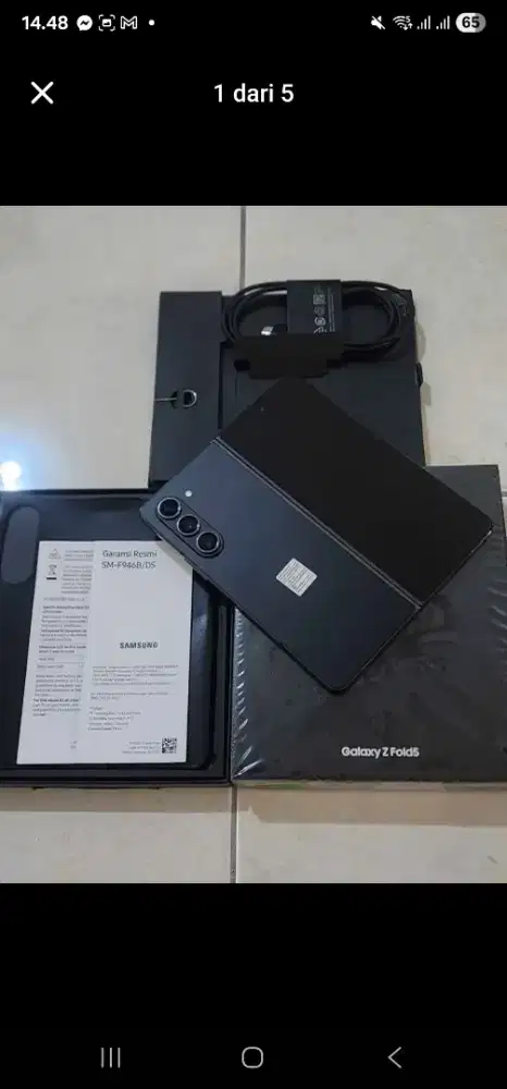 Samsung Z Fold 5 5G 12/512Gb, warna Hitam SEIN, kondisi 99% Sempurna