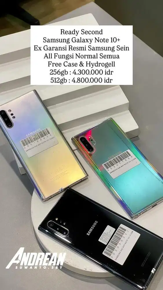 Second Samsung Note 10 plus 256 gb dan 512 gb