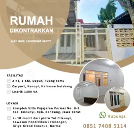 Disewakan Rumah Siap Huni di Cileunyi Bandung Timur
