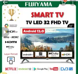 TV 32 in android merk Fujiyama baru pakai 2 bulan