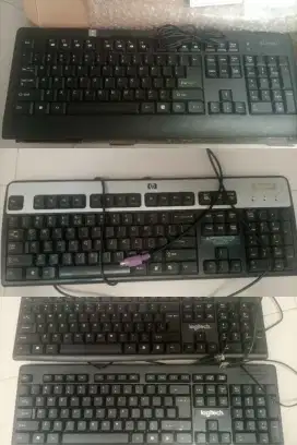 4 keyboard borongan merk Logitech, Hp, BORND