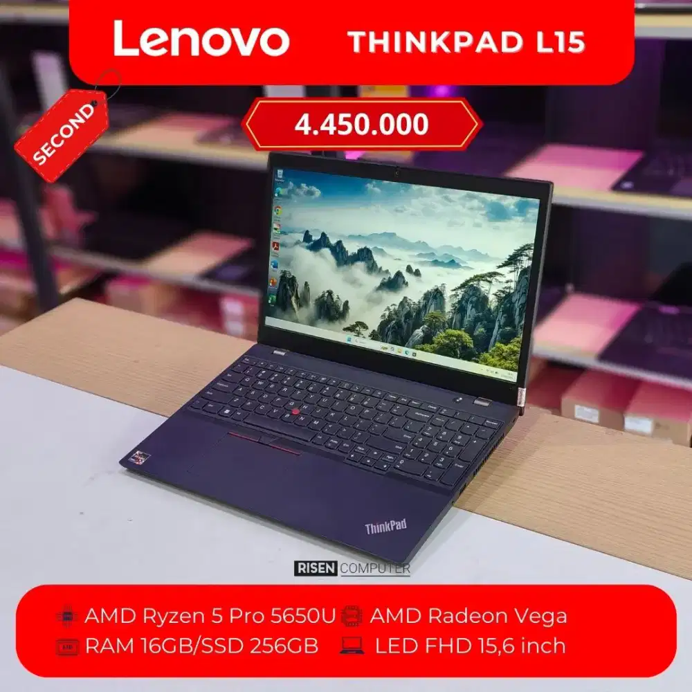 LENOVO THINKPAD L15 Ryzen 5 PRO 5650U RAM 16GB SSD 256GB FHD 15,6inch