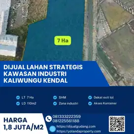 Dijual Cepat Tanah Zona Industri  Lokasi Kaliwungu,Kendal Luas 70000m2