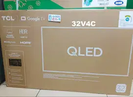 New TV QLED TCL 32V4C Google Android TV HD DolbyAudio Digital Bandung