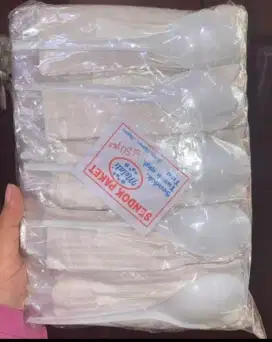 Katering set isi sendok plastik putih + tisu + tuspick