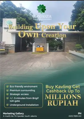GRAND MATOA kavling eksklusif siap bangun di kawasan prestisius Jagakarsa Jakarta selatan