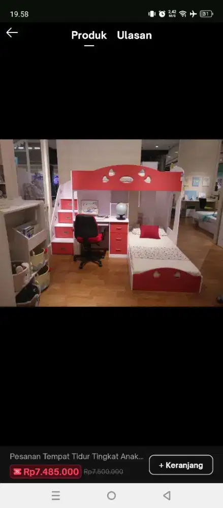 Dipan atau Tempat tidur tingkat anak/dewasa  BU