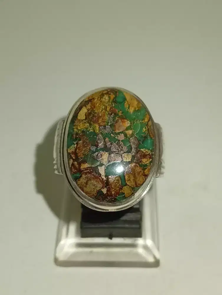 Batu pirus Persia lawasan ring perak