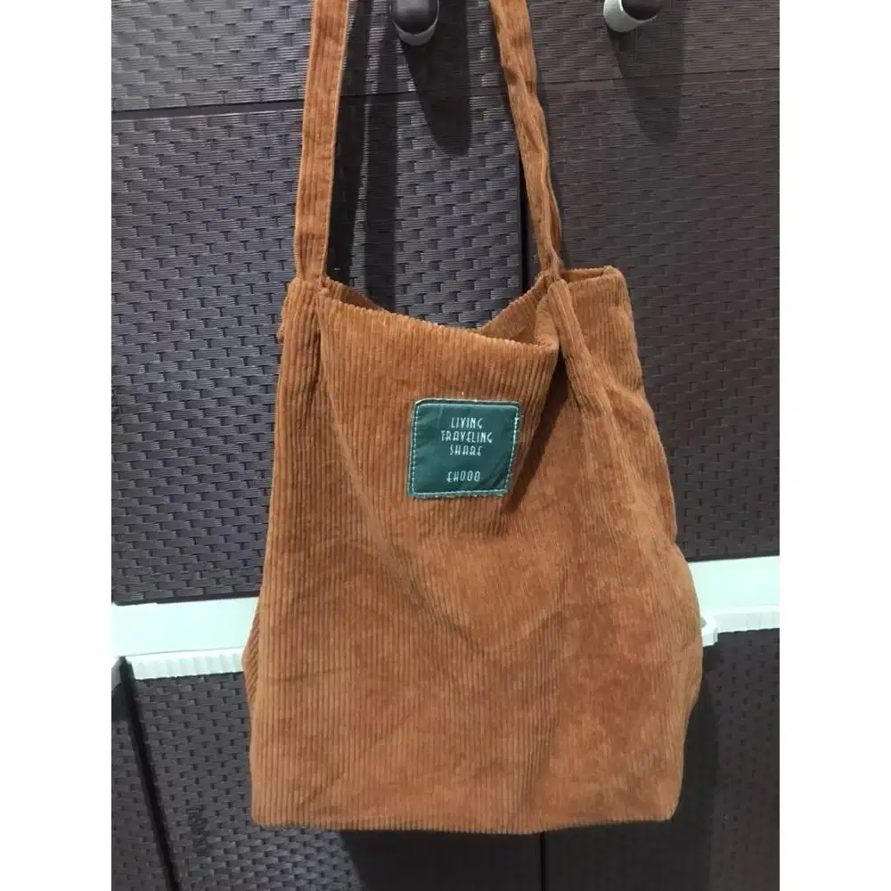 Tas Tote Corduroy Wanita / Pria