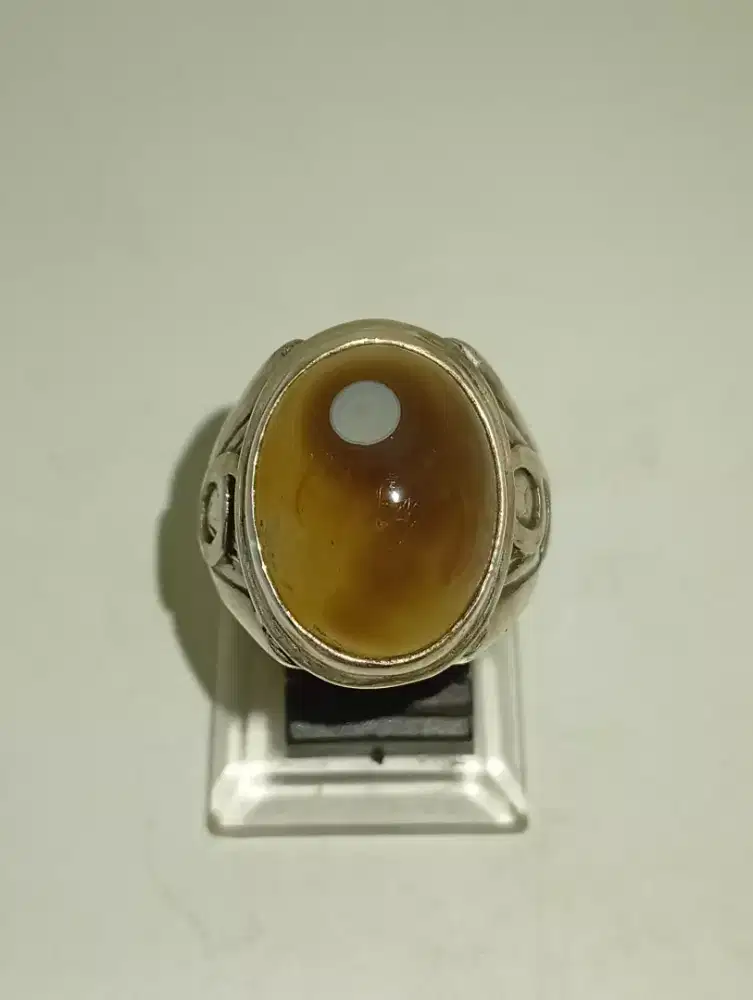 Batu Yaman motif angka ring perak handmade