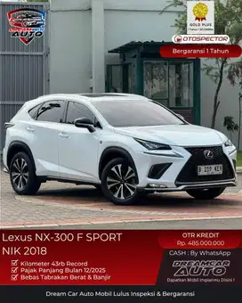 [Mint Condition] Lexus NX-300 F Sport NIK 2018 Putih NX300 RX270 VRZ