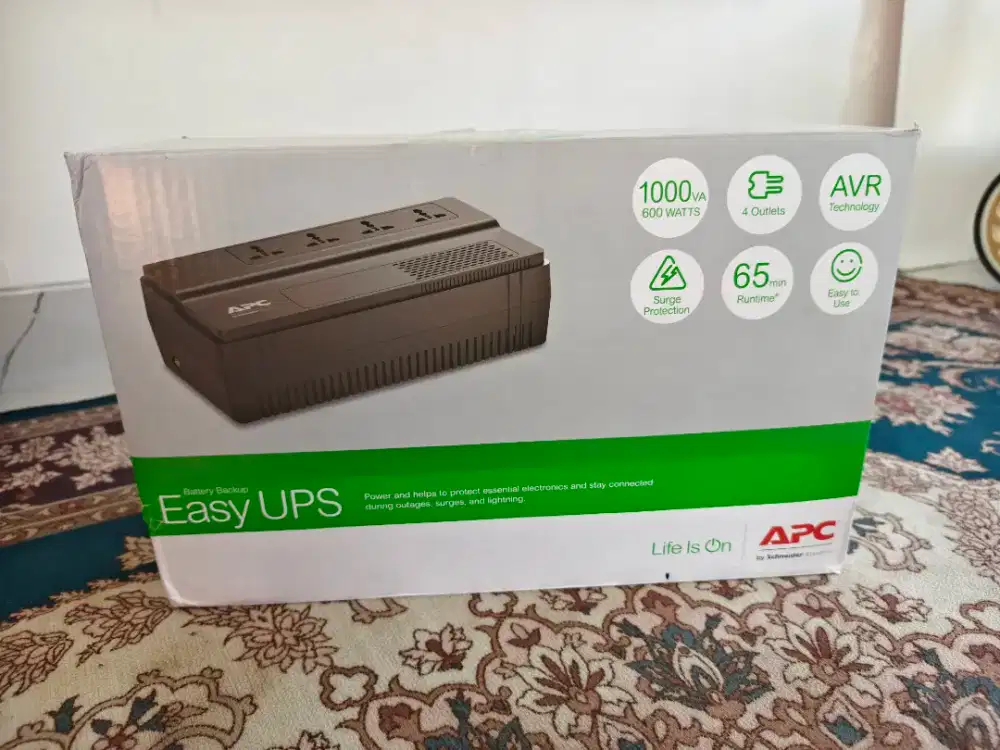 UPS APC Easy UPS BV 1000VA 600 Watts AVR Universal Outlet BV10001-MS