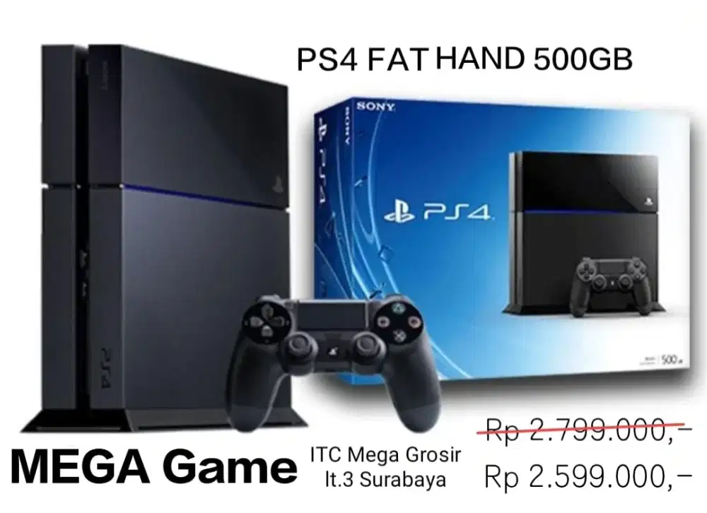 PS4 FAT HAND HDD 500GB FULL GAME GROSIR & ECERAN