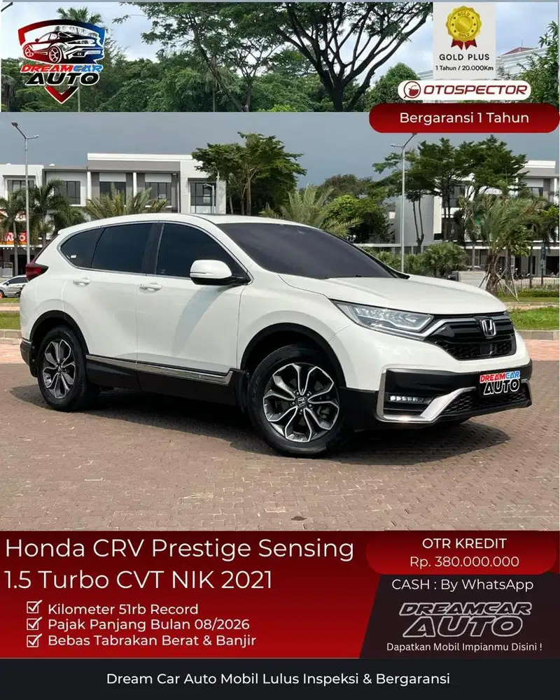 Honda CR-V Prestige 1.5 Turbo Sensing NIK 2021 2022 putih
