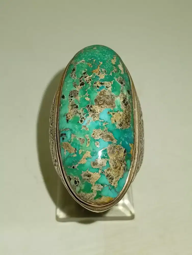 Batu pirus Persia jumbo ring perak