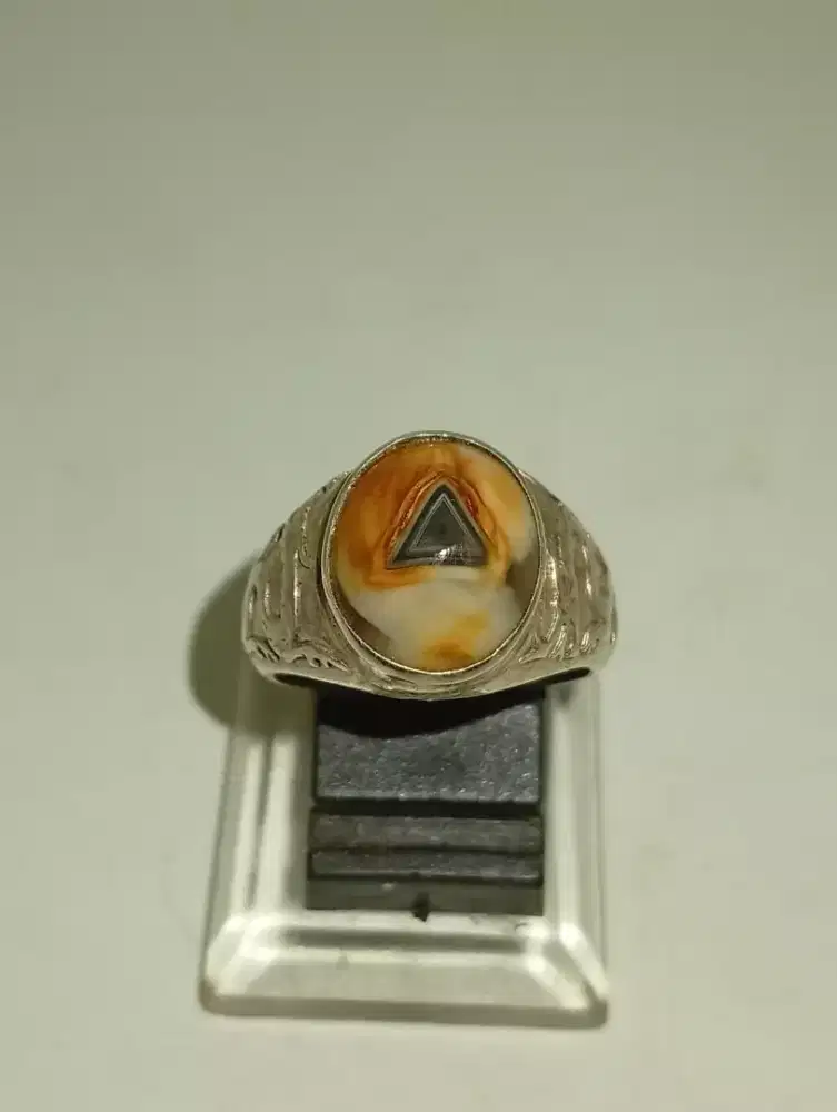 Batu akik pamor unik antik ring perak