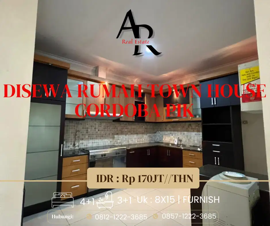 Disewa rumah furnish Rumah town house cordoba pik 1