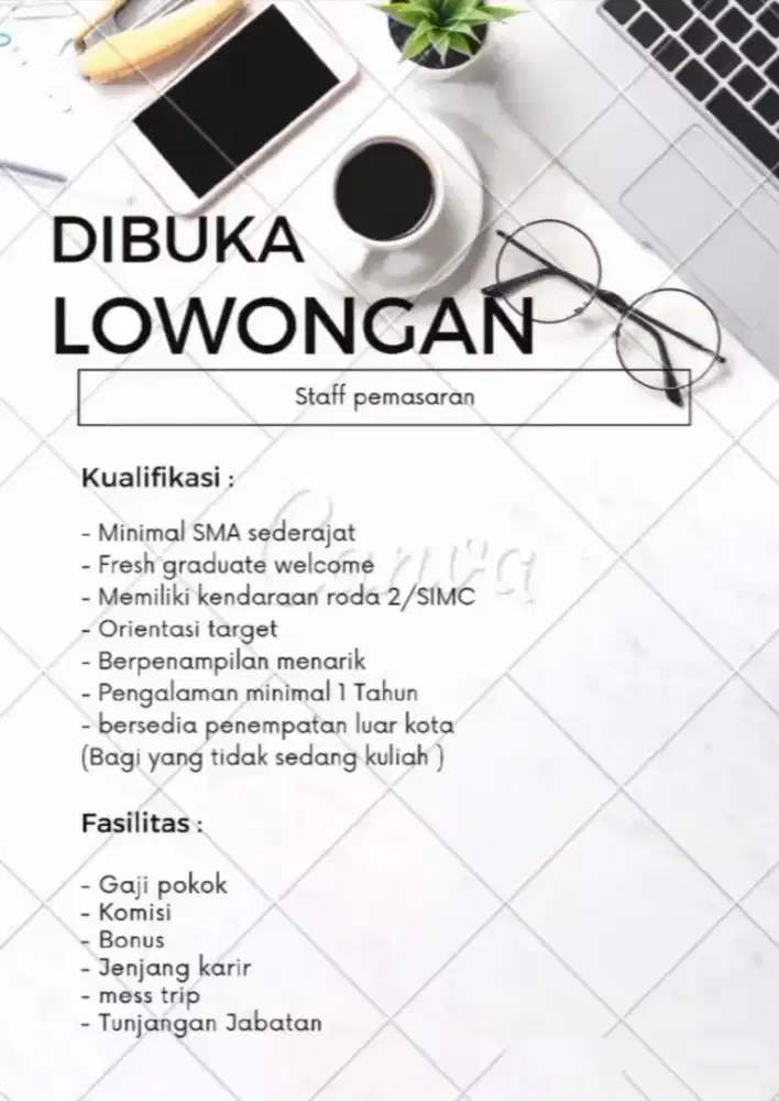 Lowongan staff pemasaran