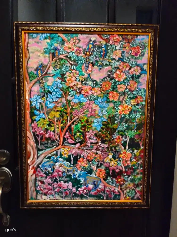 Lukisan Abstrak  Flower Garden