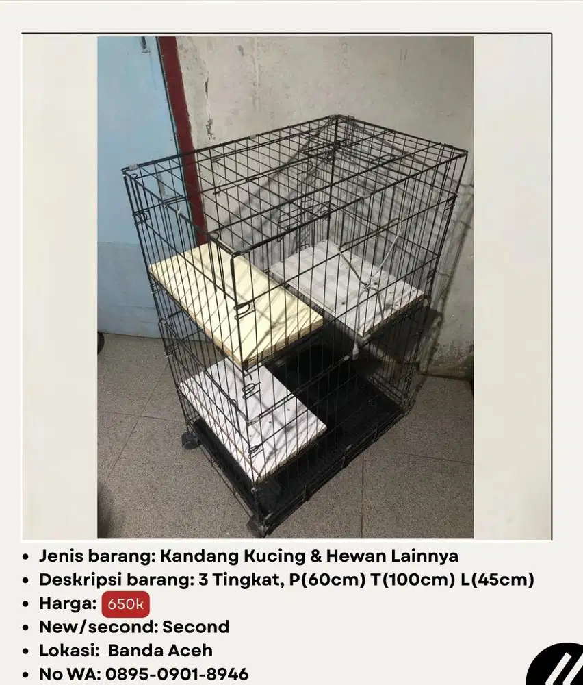 Kandang Kucing dan Hewan Lainnya