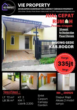 JUAL CEPAT RUMAH DEKAT STASIUN CITAYAM