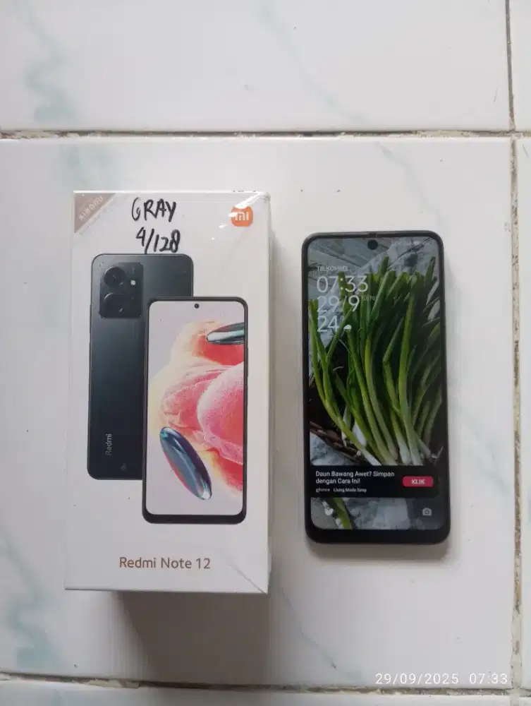Jual HP Redmi Note 12  ram 4/128 wana gray mulus