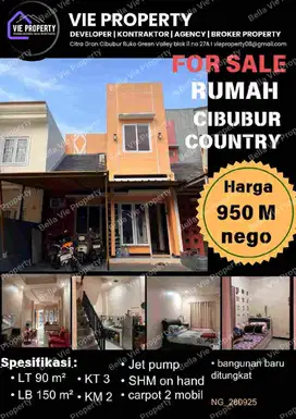 Jual Cepat Rumah Cantik Siap Huni . Cibubur Country Cikeas.