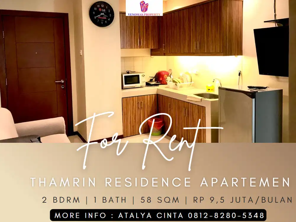 Disewakan Apartement Thamrin Residence 2 Bedrooms Full Furnished