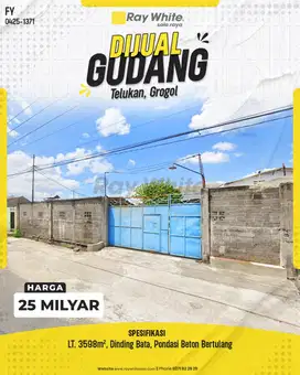 Dijual Gudang Siap Pakai Akses Lebar di Telukan, Grogol