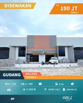 f023 Disewakan Gudang Kondisi Baru di Kawasan Pergudangan Pakisaji