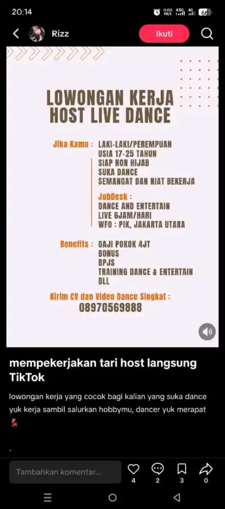 Host Live Dance TikTok