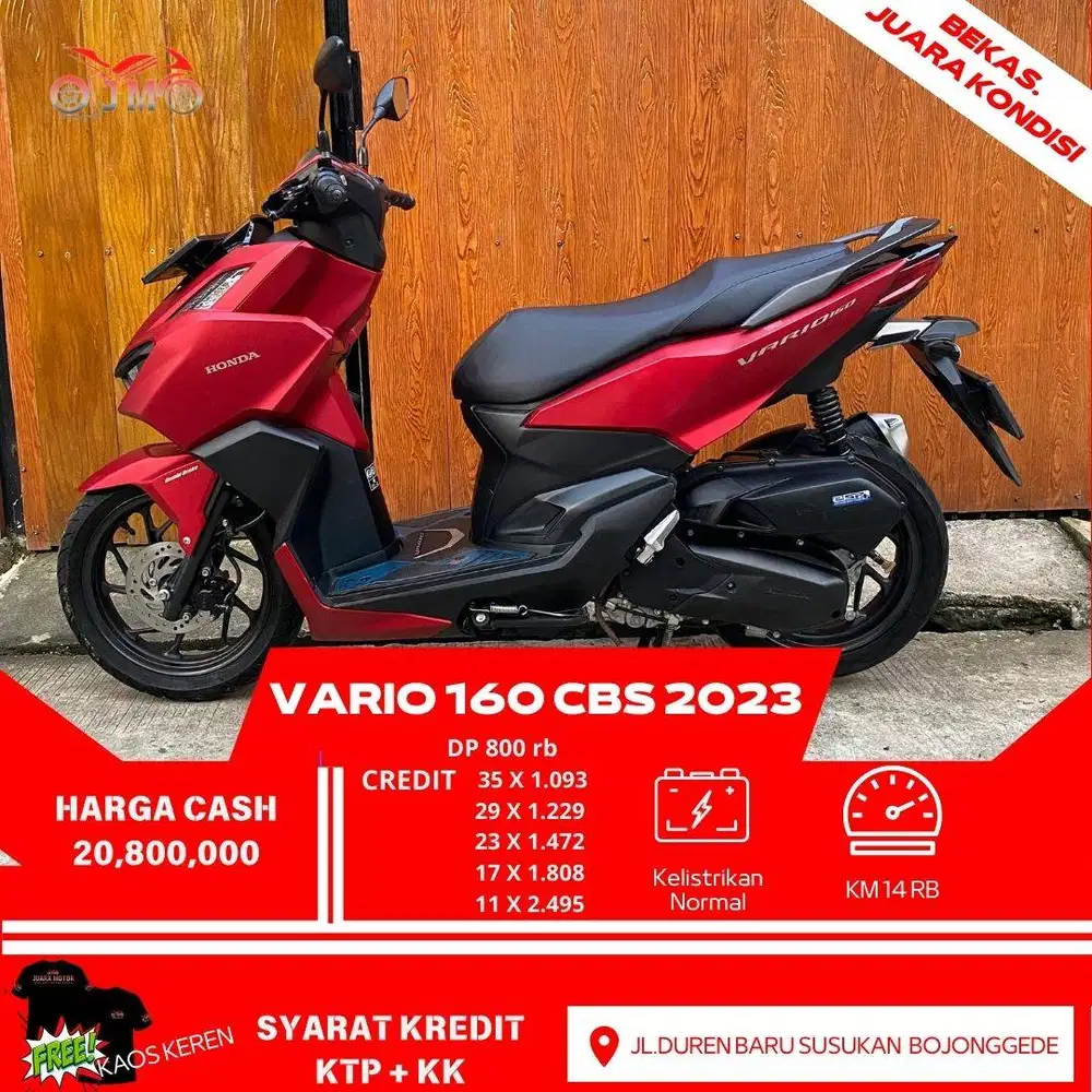 HONDA VARIO 160 CBS CREDIT DP 800 RB, CASH TERMURAH UNIT MULUSS