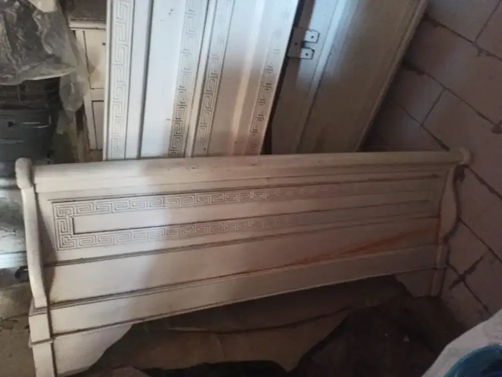 set tempat tidur asli jati tua bagus tinggal poles