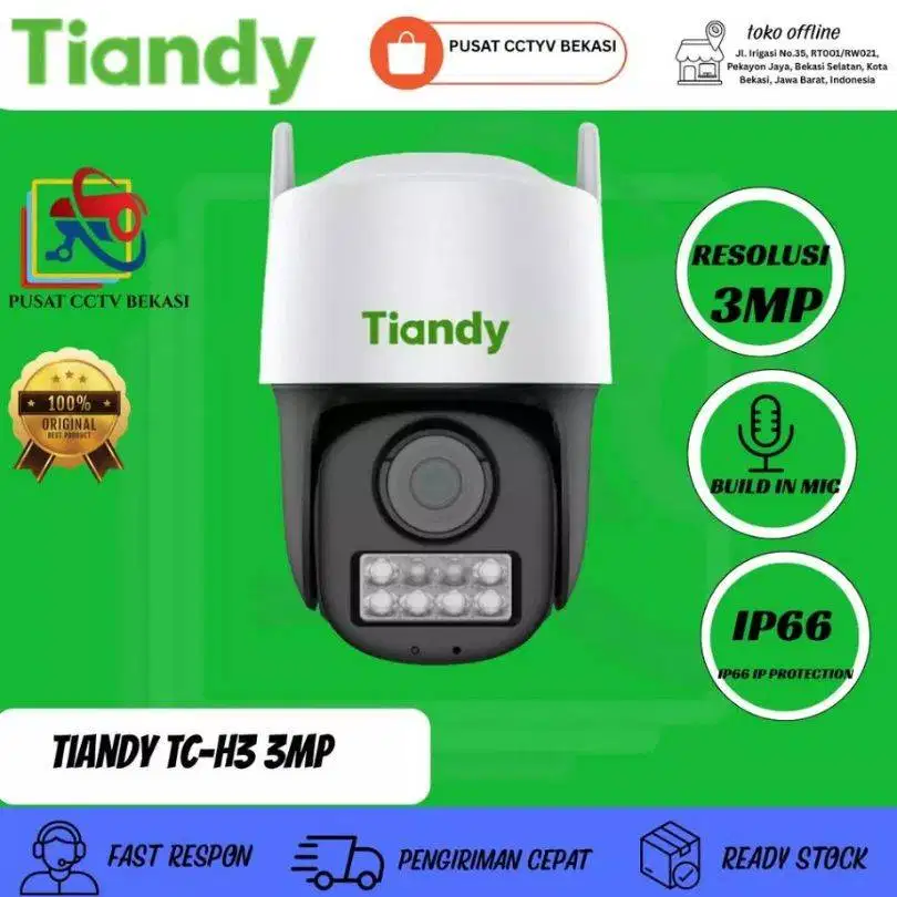 CCTVTiandy TC-H3 3MP Pan Tilt WiFi IP Camera CCTV Dual Light PTZ Audio