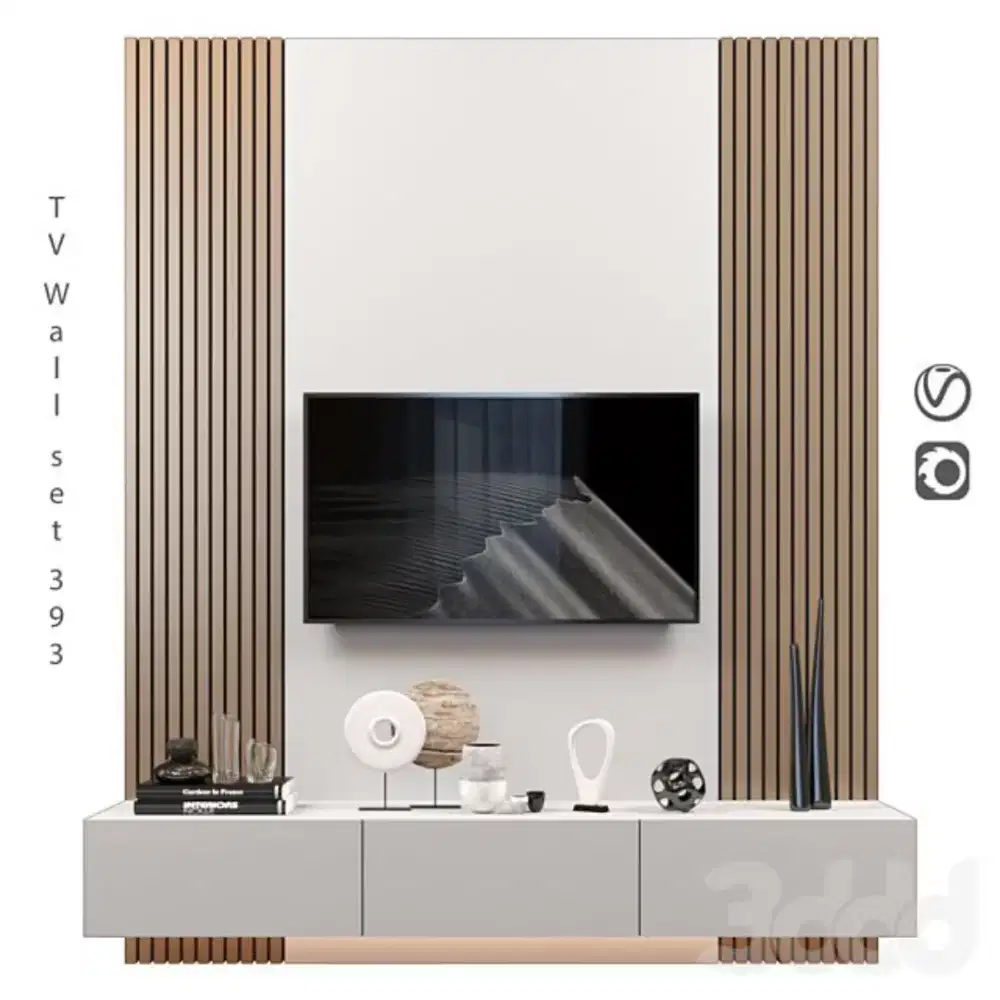 Backdrop tv set multifungsi | solusi interior praktis