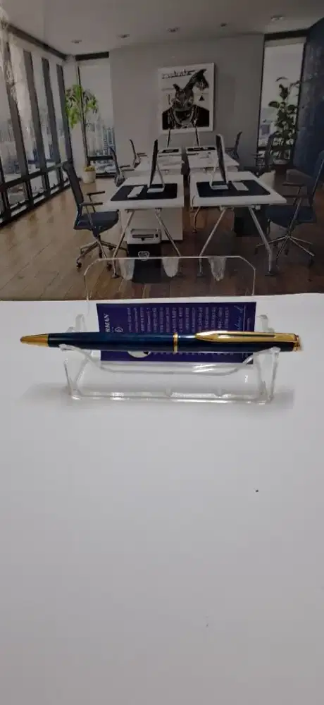 Waterman Hemisphere Ballpoint Pen Blue Lacquer Gold Narrow...