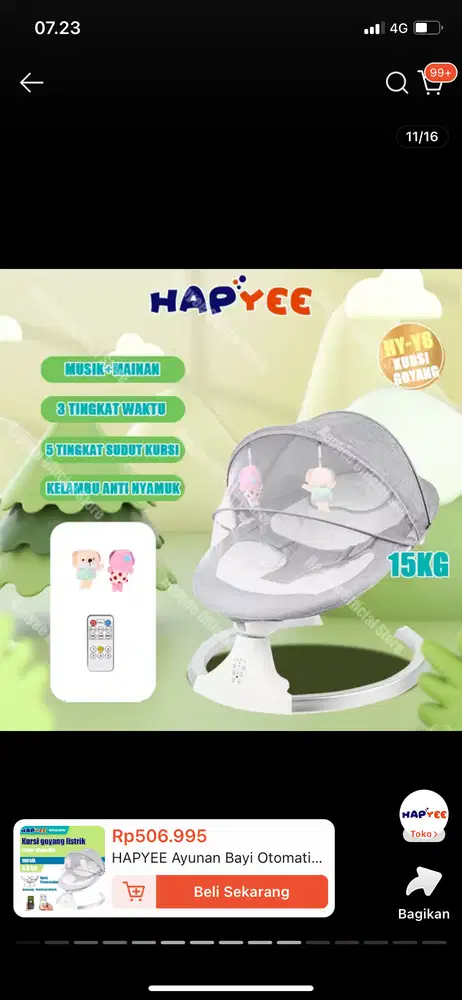 Baby swing chair