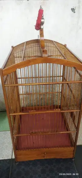 Kandang Sangkar Burung CMS jati warna cokelat Natural nomor 2