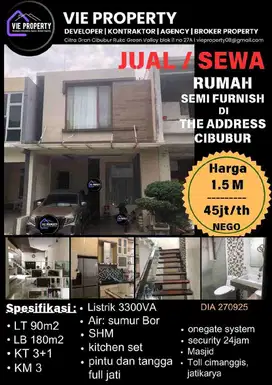 Rumah Semi Furnish The Address Cibubur