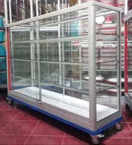 Etalase 1,5Mx1M Pakai Siku Besi + RODA BESAR Siap Kirim