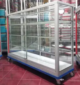 Etalase 1,5Mx1M Pakai Siku Besi + RODA BESAR Barang Ready
